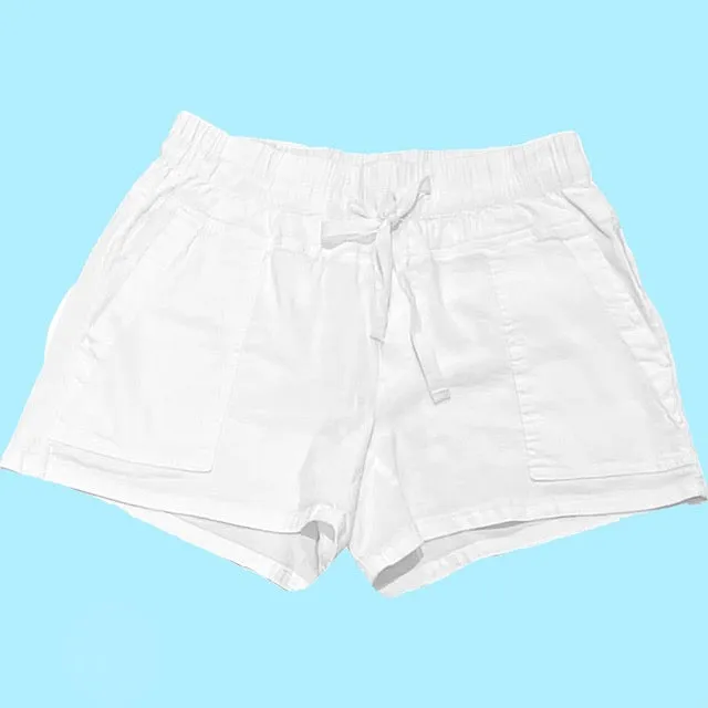 White Smocked Waist Short