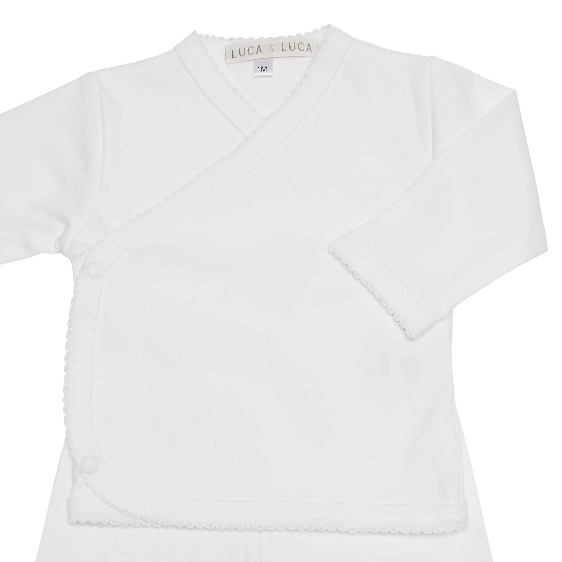 WHITE TRIM ARANTXA KIMONO SET