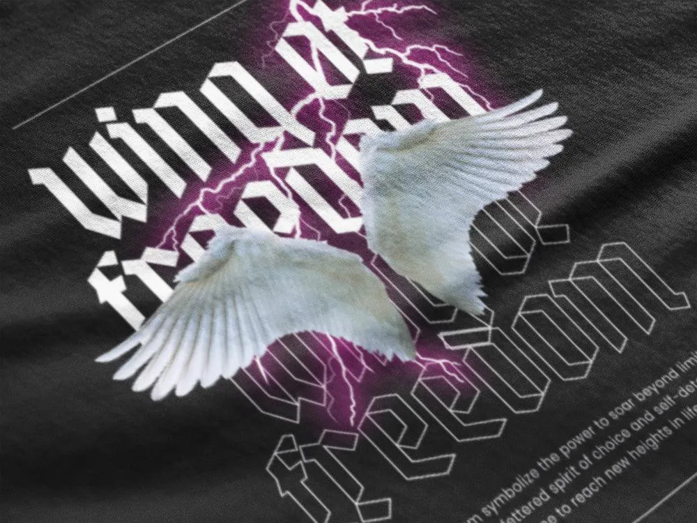 Wings of Freedom - Unisex Oversized Cotton Graphic Printed T-Shirt