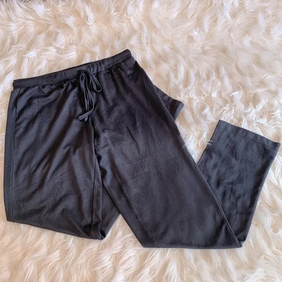 Women’s Natori Ribbed Super Soft Pajama Pant in Dark Gray Size Small