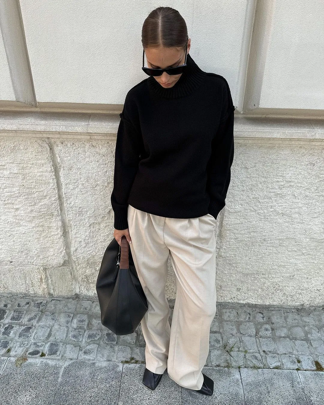 Women’s Thick Knit Wool Blend Oversized Turtleneck