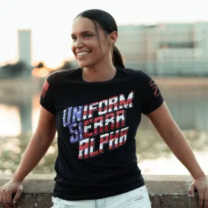 Women's USA Slim Fit T-Shirt - Black