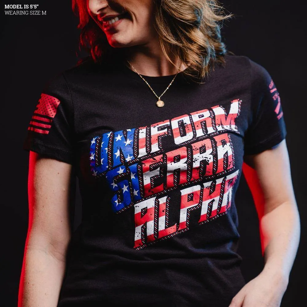 Women's USA Slim Fit T-Shirt - Black