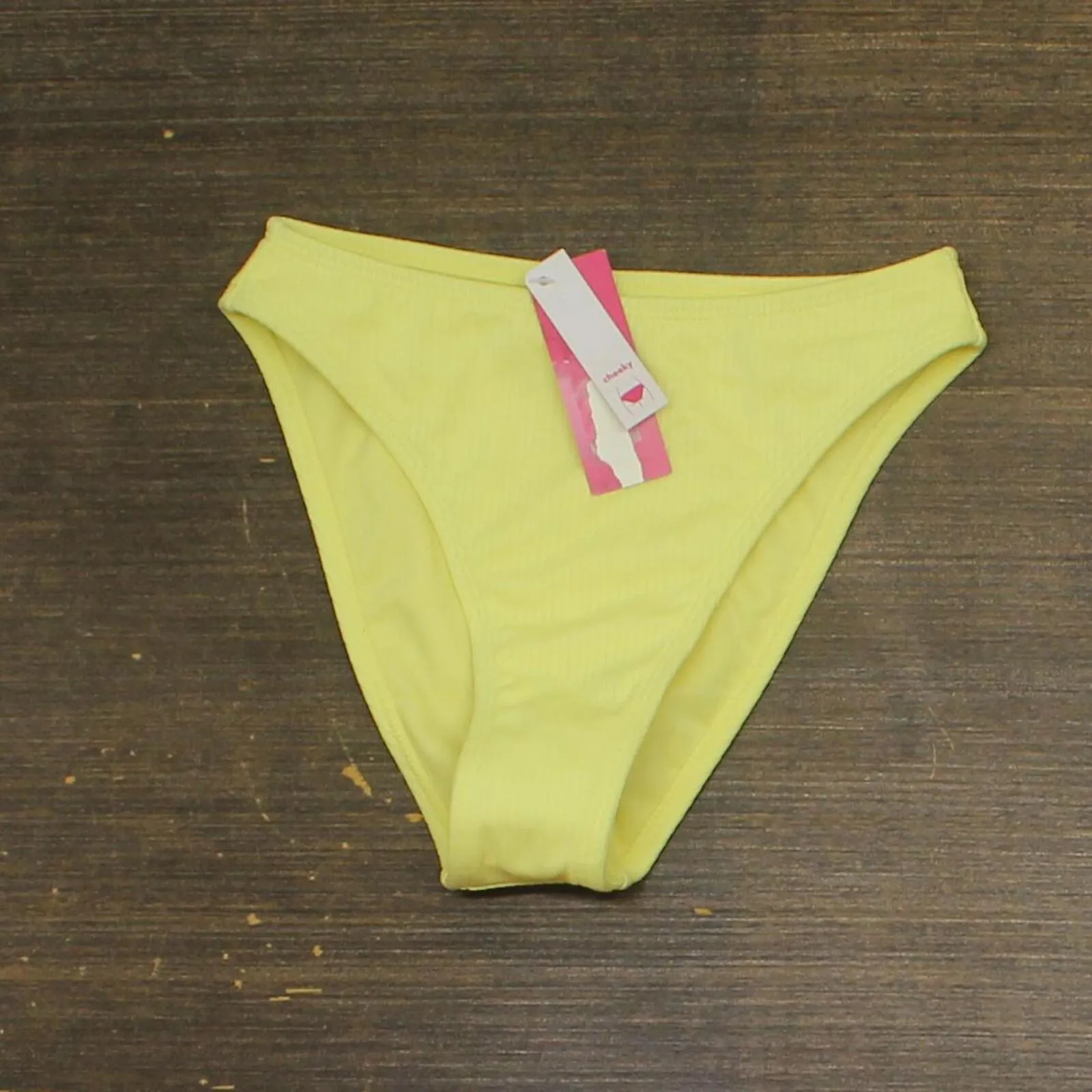 Xhilaration Juniors Ribbed Cheeky High Leg Mid-Waist Bikini Bottom 83363578