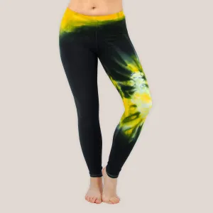 Yellow Chakra Tie Dye Yoga Leggings
