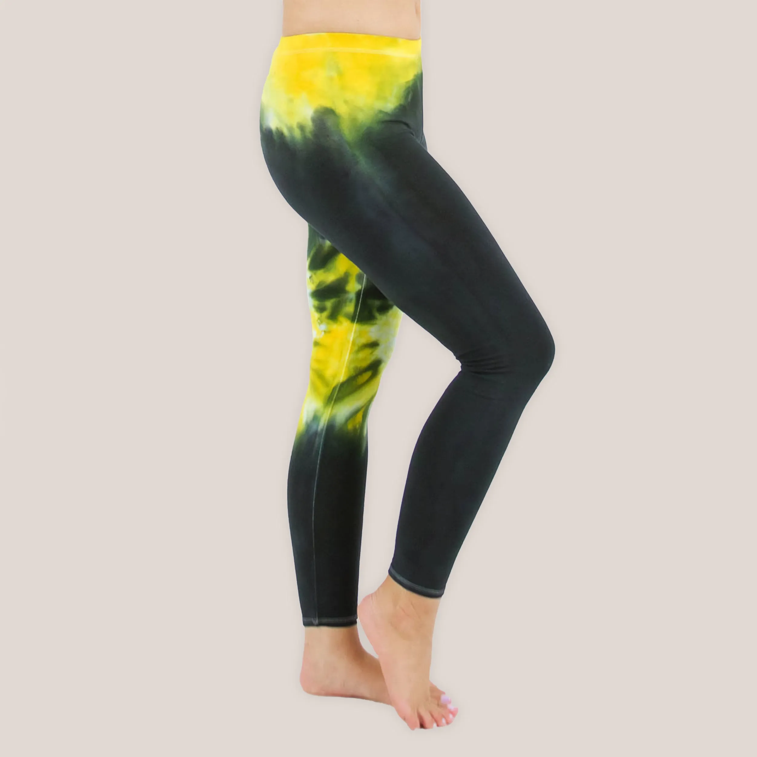 Yellow Chakra Tie Dye Yoga Leggings