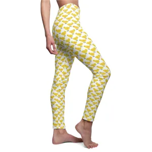 Yellow Easter Chick Womens Leggings Yoga Pants - Saiko Studio