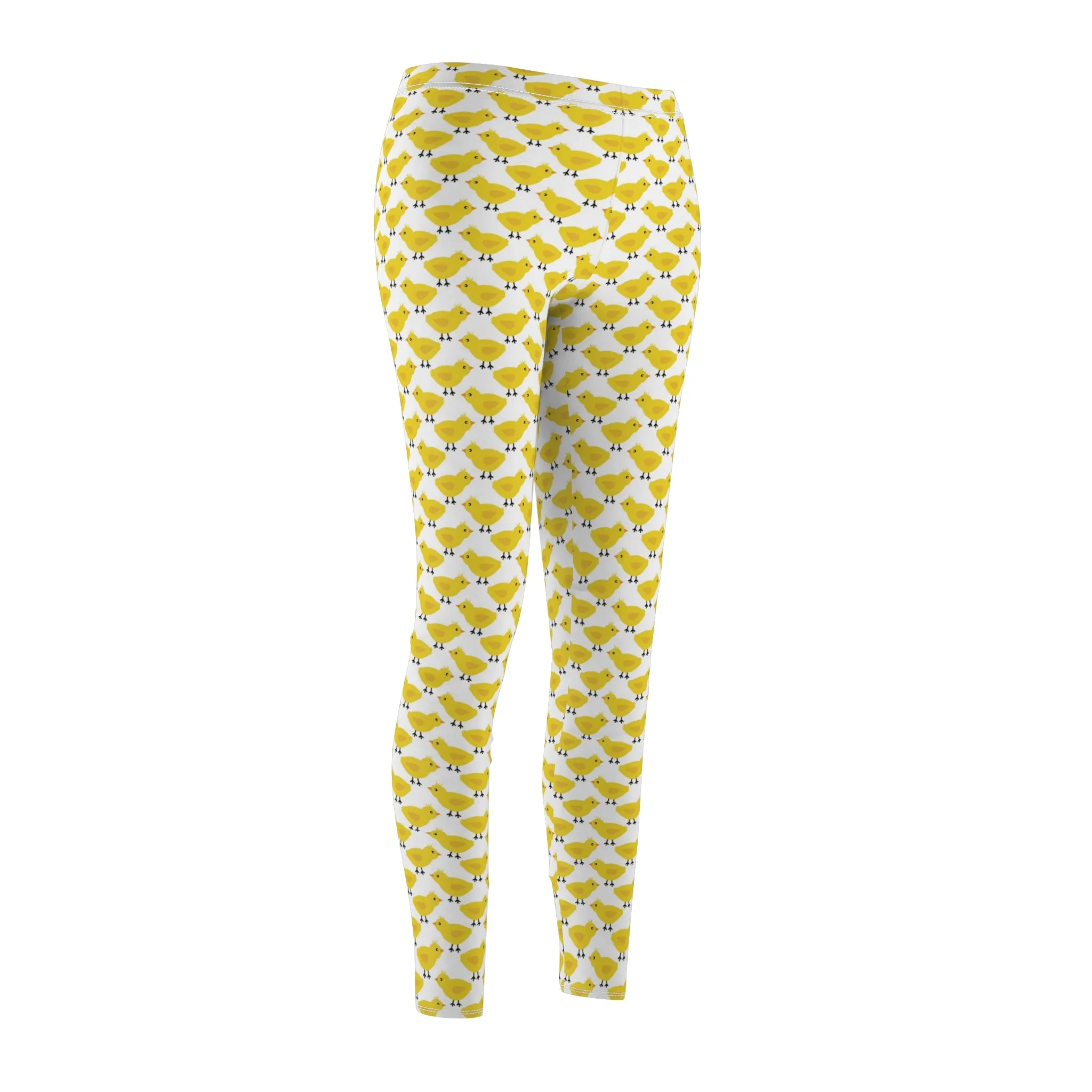Yellow Easter Chick Womens Leggings Yoga Pants - Saiko Studio