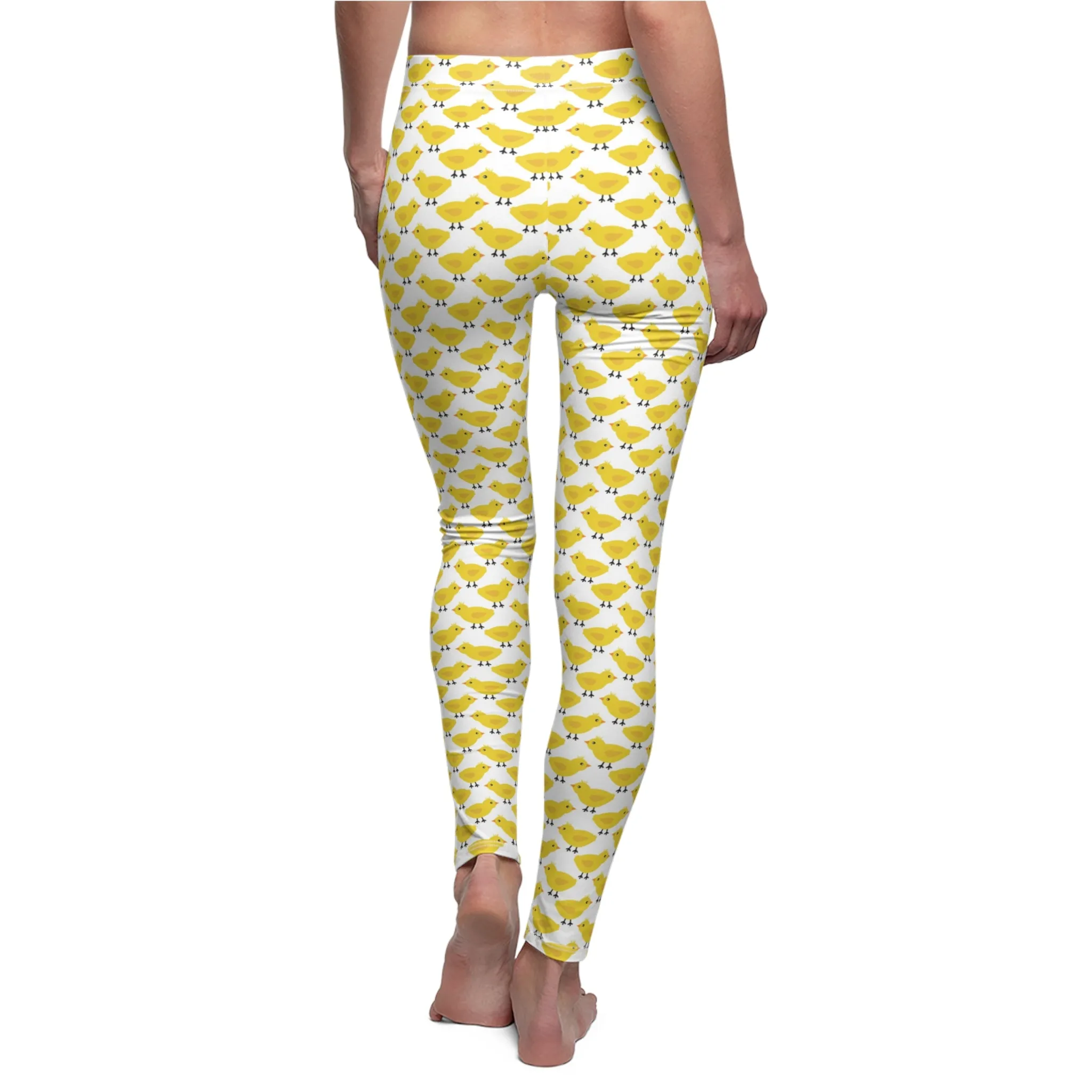 Yellow Easter Chick Womens Leggings Yoga Pants - Saiko Studio