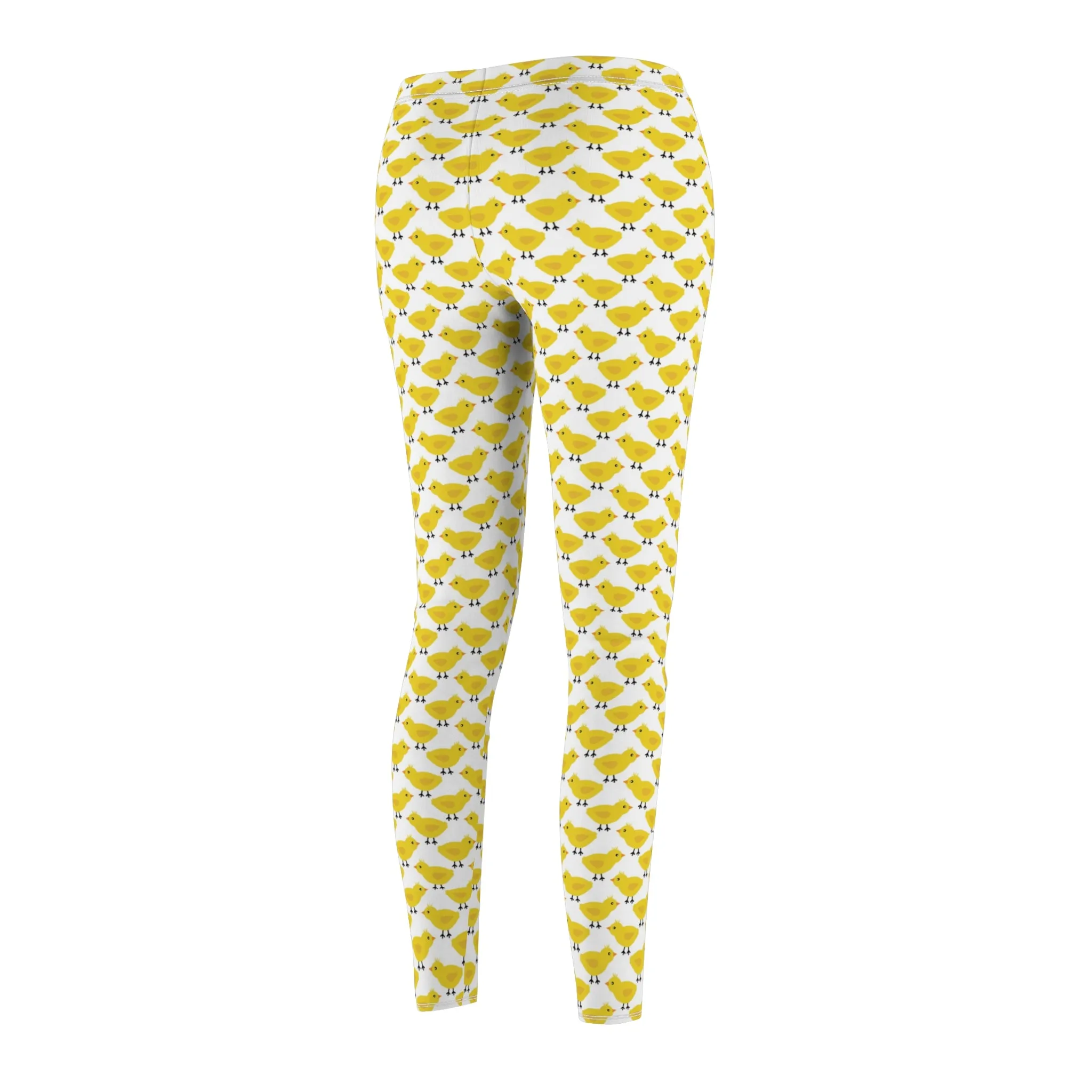 Yellow Easter Chick Womens Leggings Yoga Pants - Saiko Studio