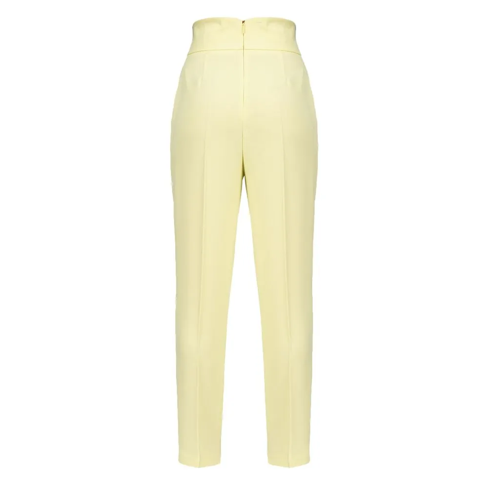 Yellow Polyester Jeans & Pant