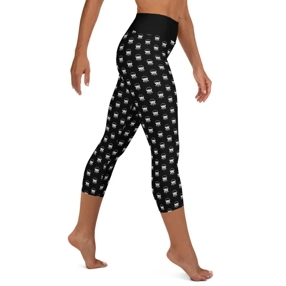 Yoga Capri Leggings Jellyfish Invaders