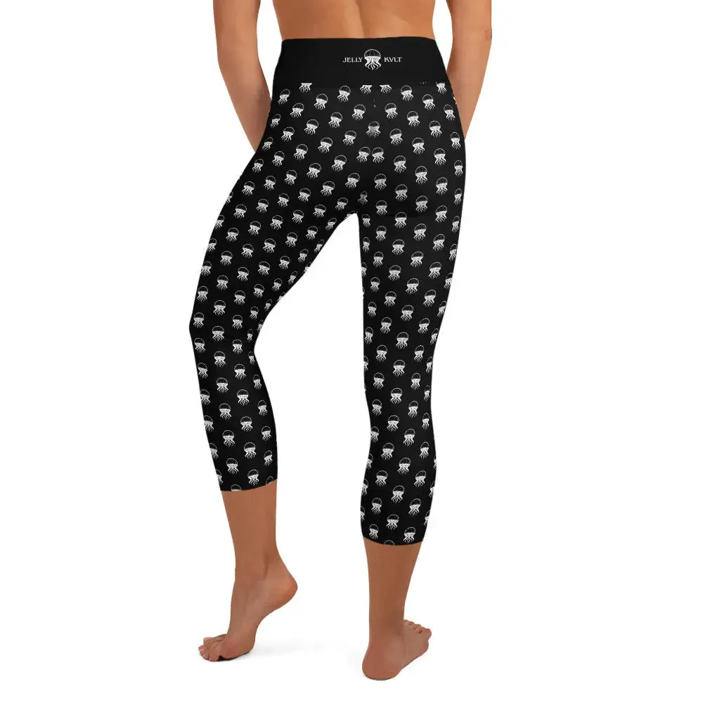 Yoga Capri Leggings Jellyfish Invaders