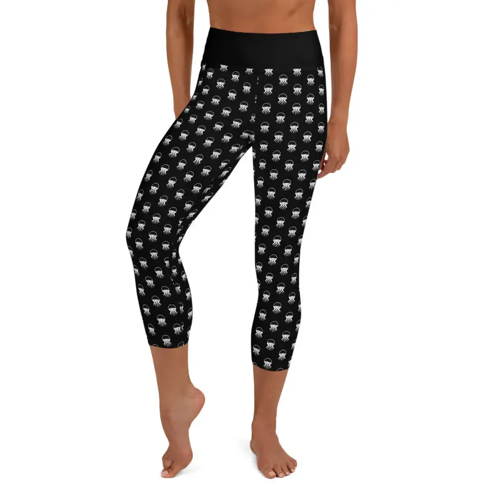 Yoga Capri Leggings Jellyfish Invaders