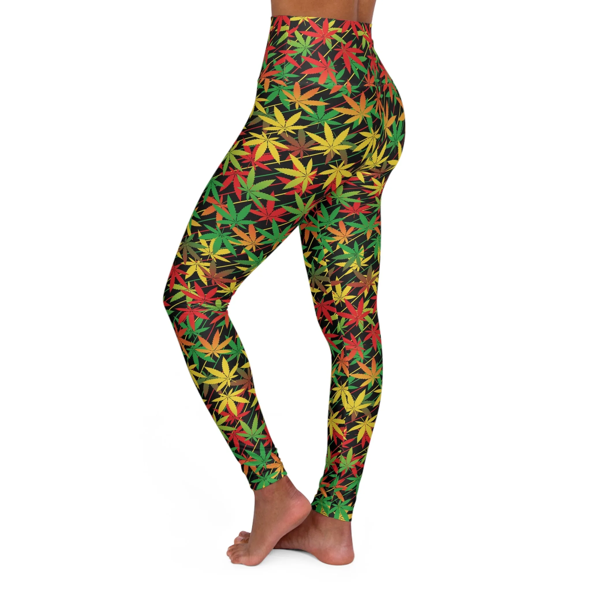Yoga Leggings Ganja Leaf Print