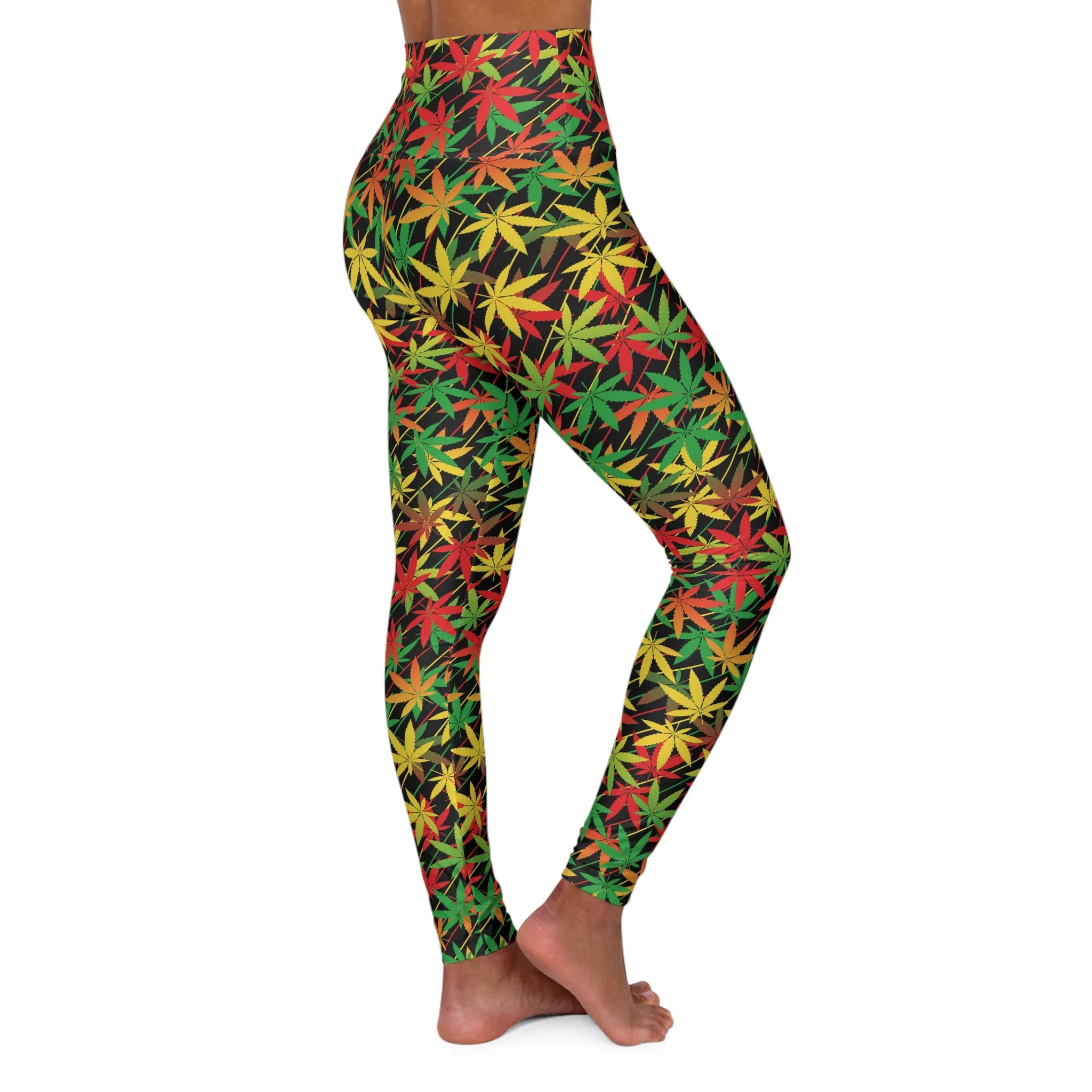 Yoga Leggings Ganja Leaf Print