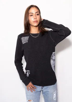 York Dark Gray Waffle Knit