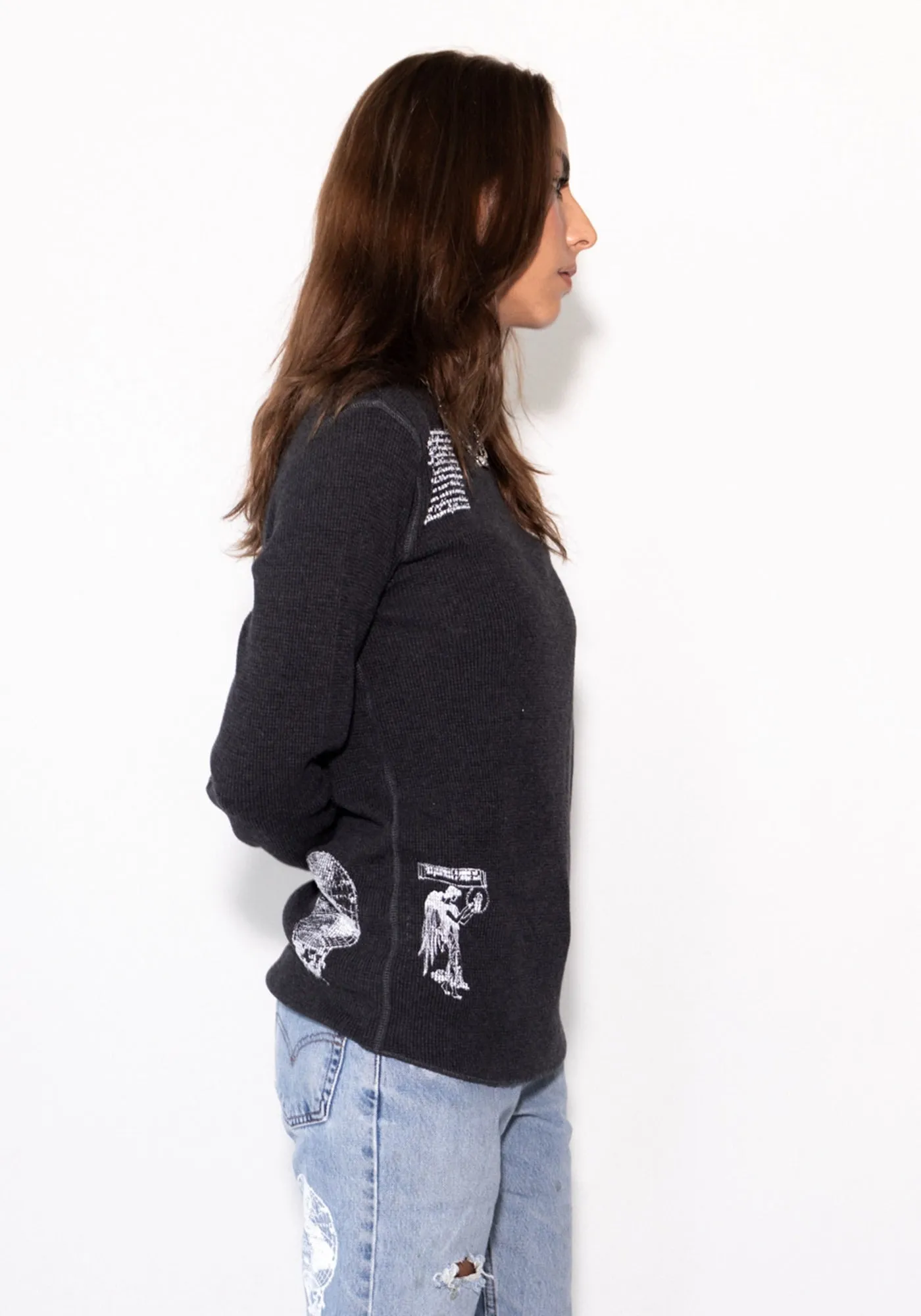 York Dark Gray Waffle Knit
